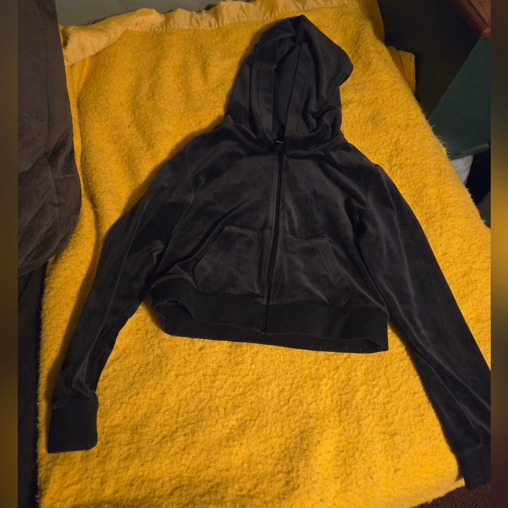 Crop top zip up hoodie